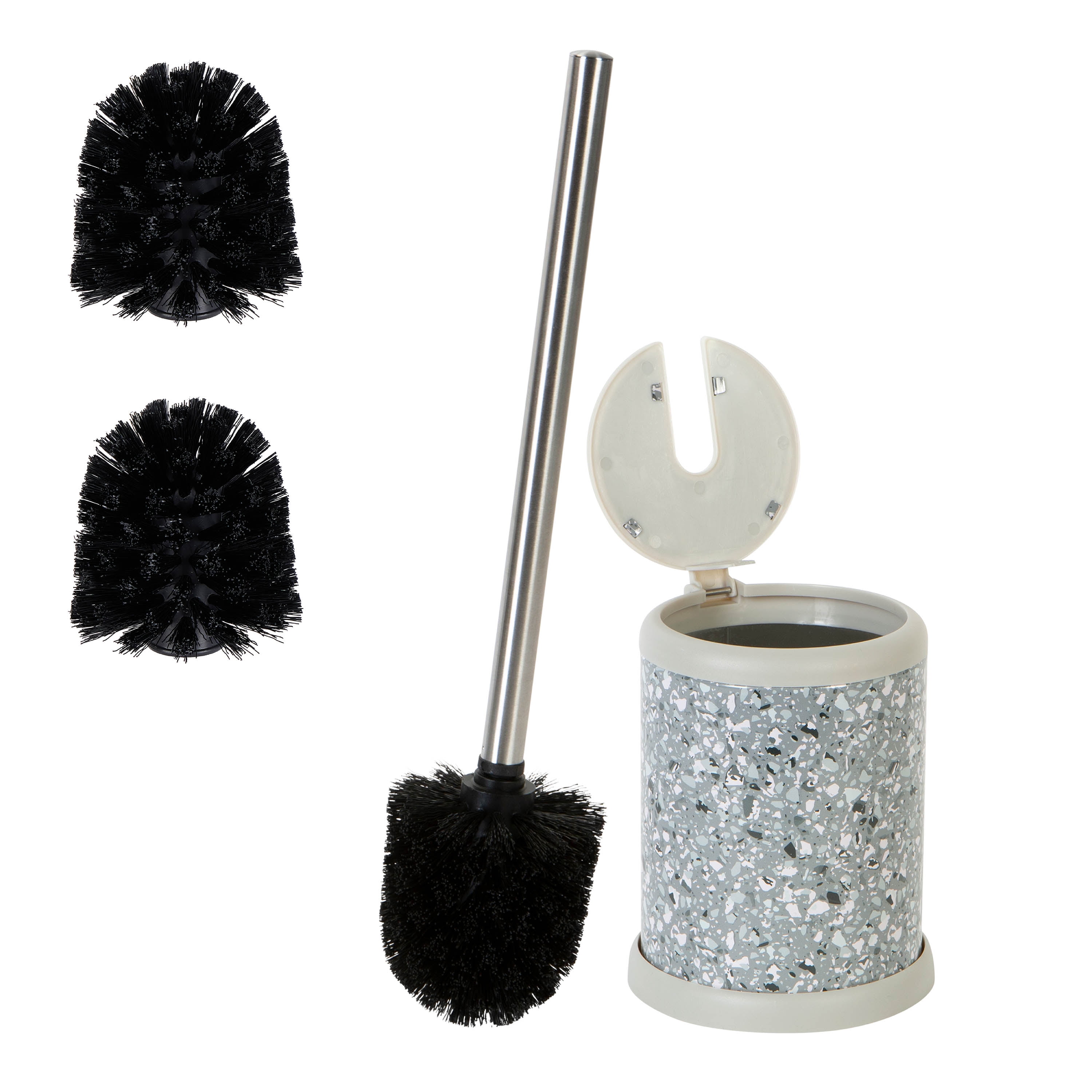 Bath Bliss Self Closing Lid Toilet Brush and Holder 2 Pack Replacement ...