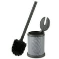 thumbnail image 1 of Bath Bliss Self Closing Lid Toilet Brush and Holder in Black, 1 of 10