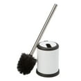 thumbnail image 1 of Bath Bliss Self Closing Lid Toilet Brush and Holder in White, 1 of 8