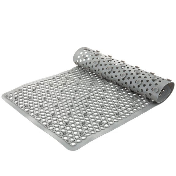 Bath Bliss Self Draining Bath Rug in Grey