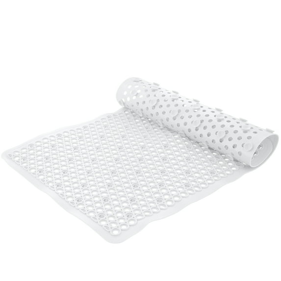 Bath Bliss Self Draining Bath Rug in White