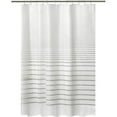 thumbnail image 1 of Bath Bliss Shower Curtain in White Stripe Design, 1 of 3
