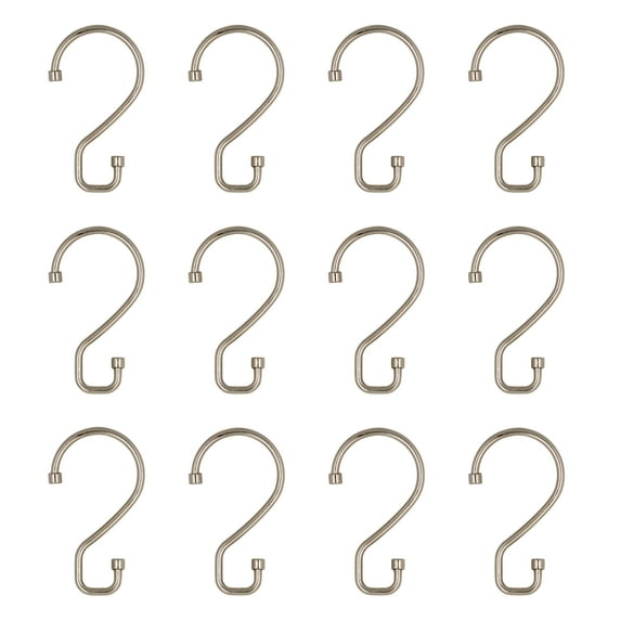 Bath Bliss Silver Zinc Alloy Shower Curtain Rings, Satin (12 Count)