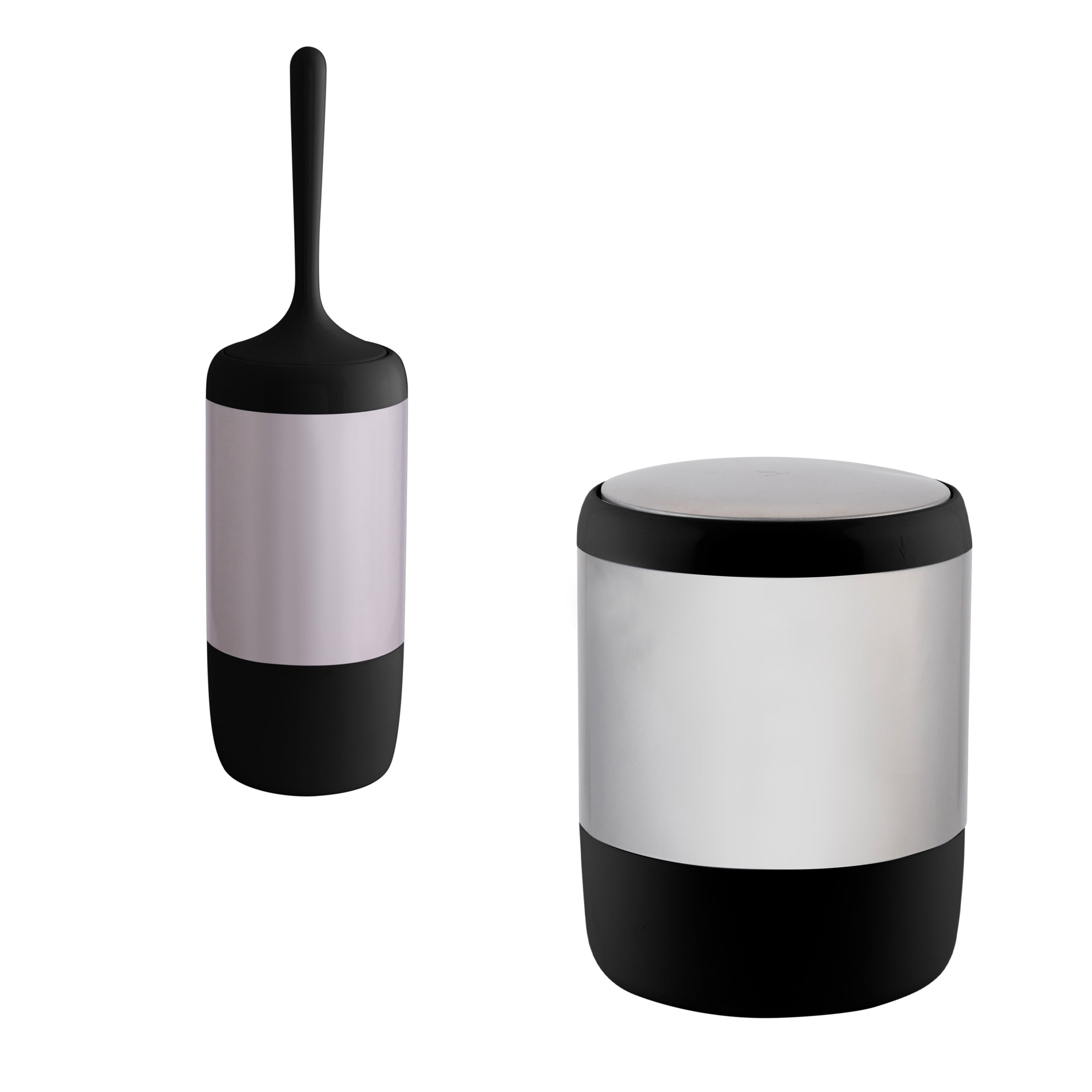 Bath Bliss Smooth Matte Black Stainless Waste Bin and Toilet Brush Bath Bliss Smooth Matte Black Stainless Waste Bin and Toilet Brush