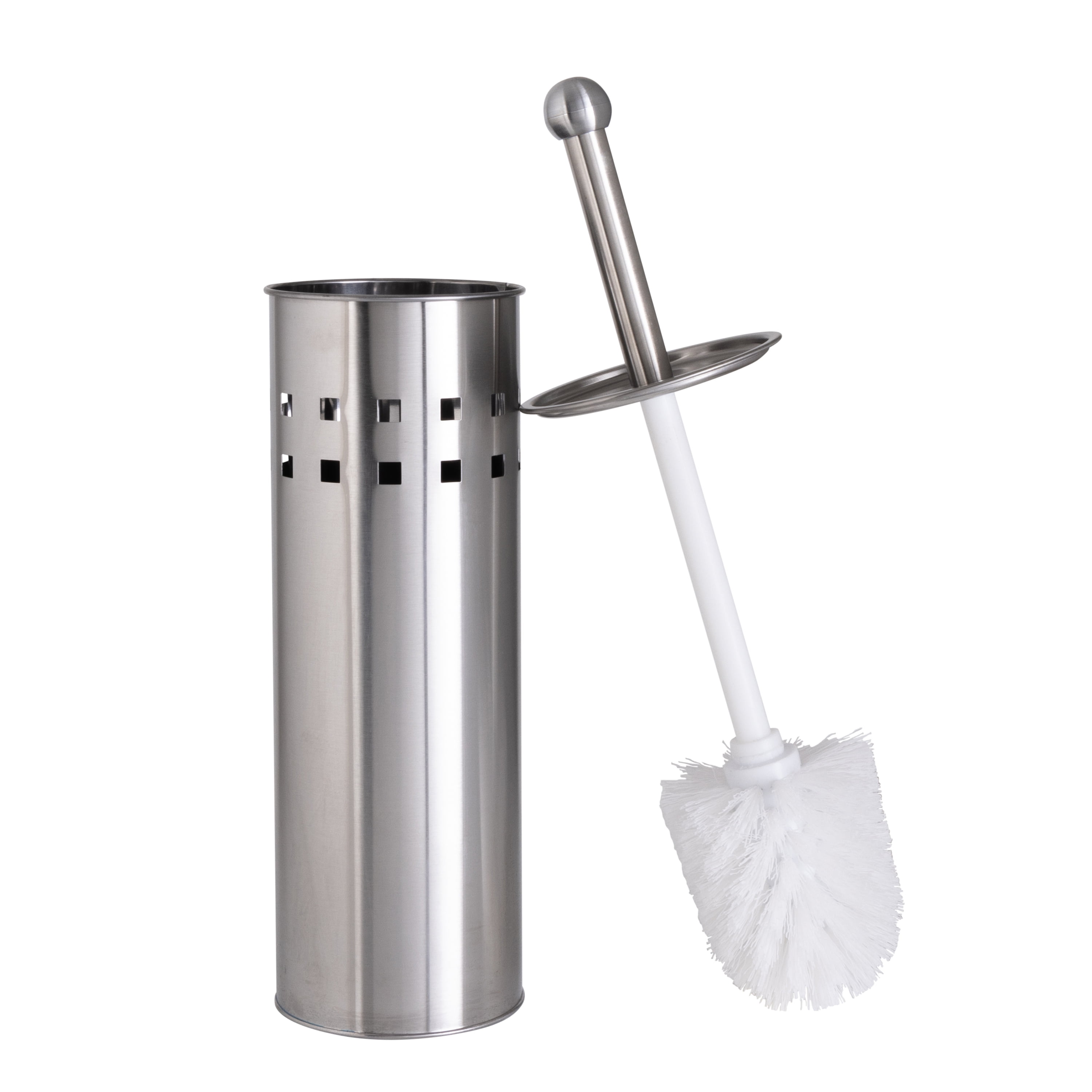 Stainless Steel Toilet Brush with Air Vents and Holder