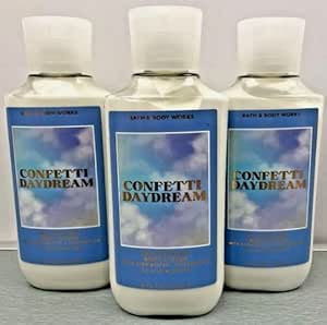 Bath & Body Body Lotion, 24 Hour Moisture, 8 oz / 226 g, 3 Pack (Full Size, CONFETTI DAYDREAM)