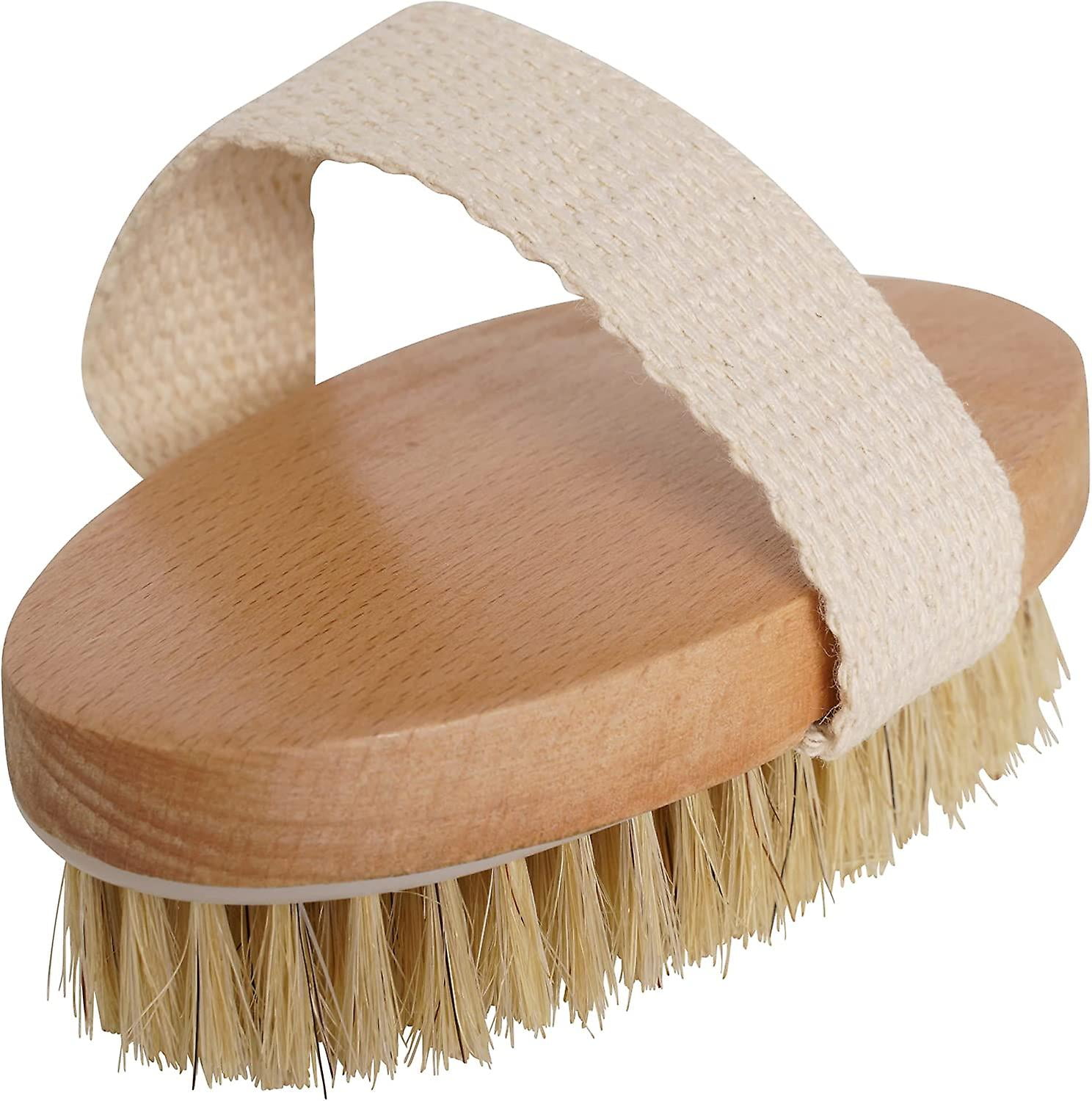 Bath Body Brush Natural Bristles with Massage Nodules Reducing