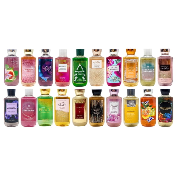 Bath & Body Works 2 Pack Assorted Shower Gel Bundle with a Himalayan Salts Springs Mini Soap