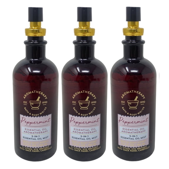 Bath & Body Works 3 Aromatherapy Peppermint 5-in-1 Essential Oil Mists