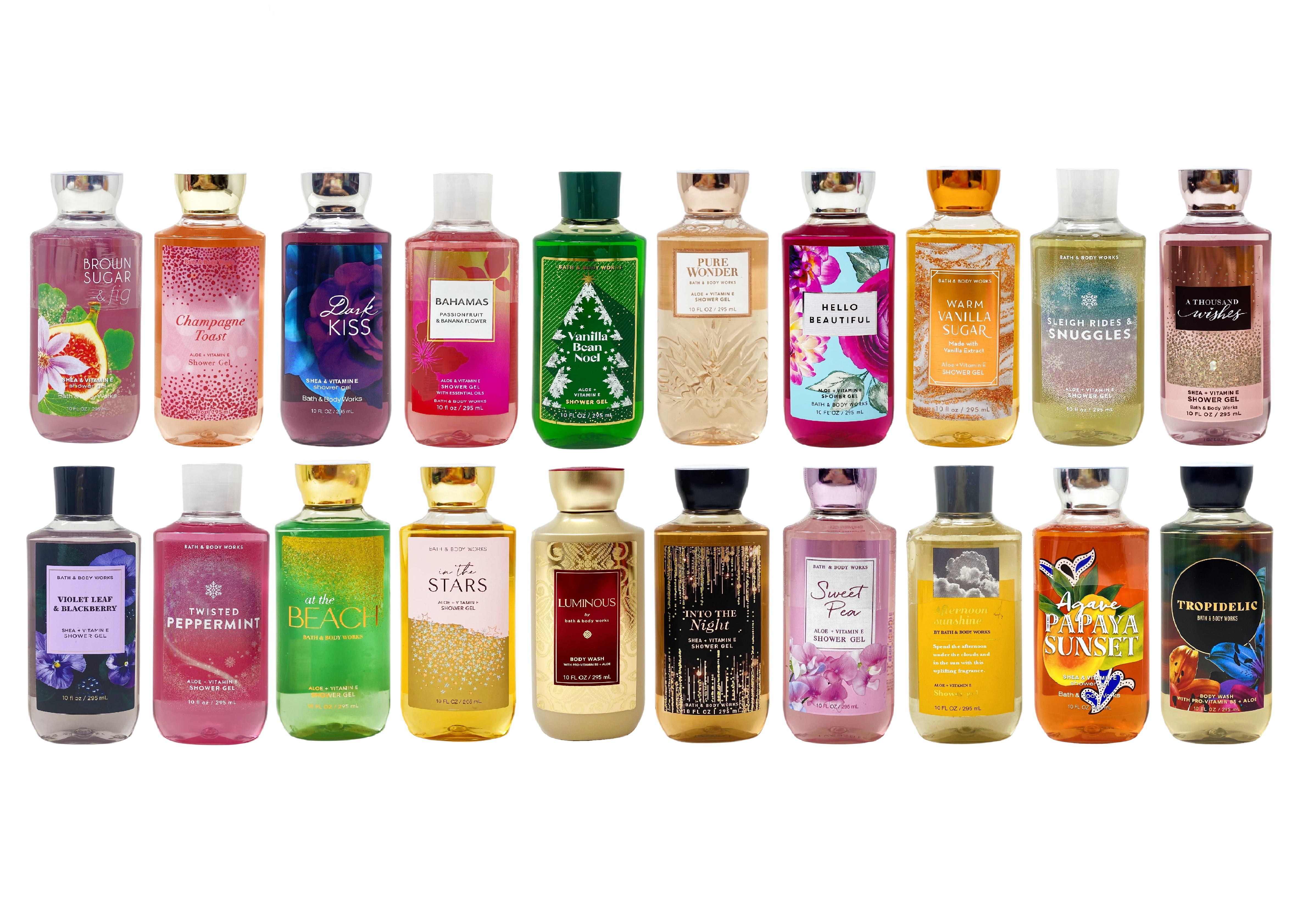 Bath & Body Works 3 Pack Assorted Shower Gel Bundle with a Himalayan Salts Springs Mini Soap