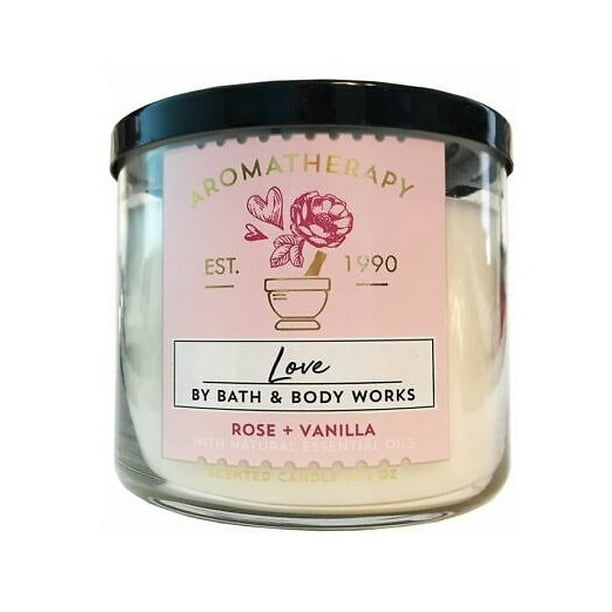 Bath & Body Works 3-Wick Aromatherapy Candle in LOVE — ROSE +