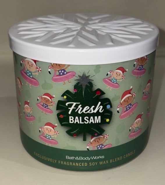 Bath & Body Works Scented 3-Wick Candle, Fresh Balsam - Packaging