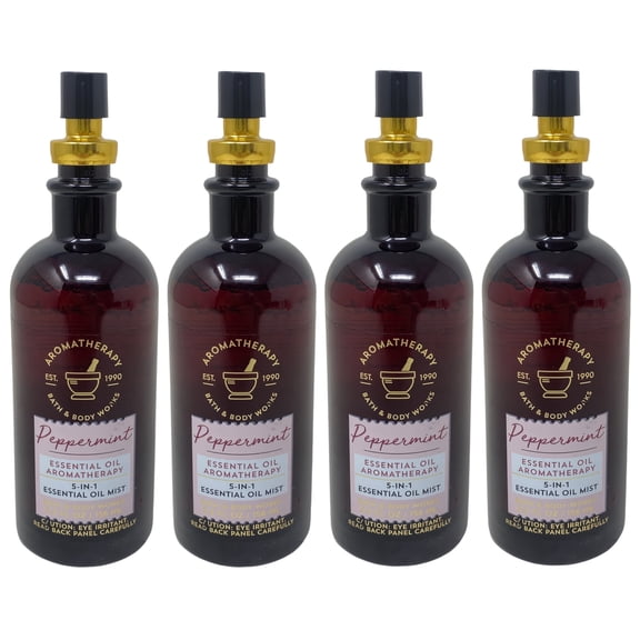 Bath & Body Works 4 Aromatherapy Peppermint 5-in-1 Essential Oil Mists