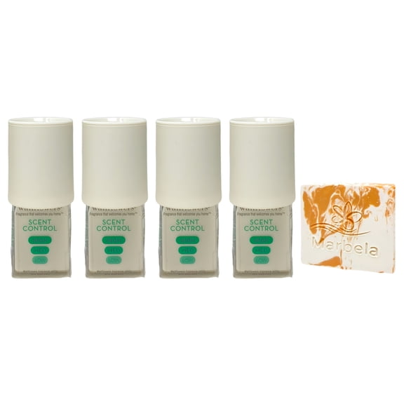 Bath & Body Works 4 Ivory White Scent Control Wallflowers Fragrance Plug with a Peach Gardenia Mini Soap