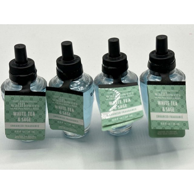 Bath & Body Works 4Pack White Tea & Sage Wallflowers Fragrance Refill