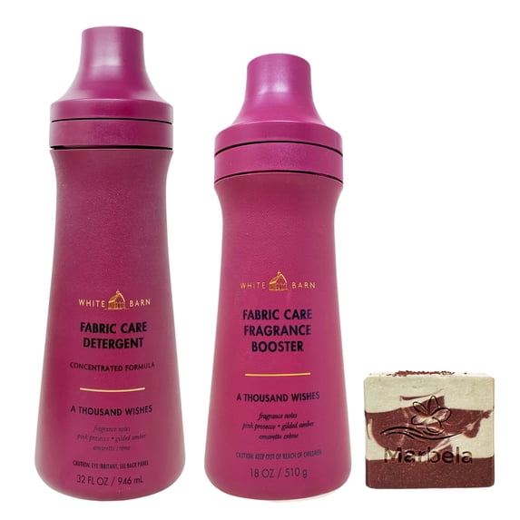 Bath & Body Works A Thousand Wishes Fabric Care Detergent and Fragrance Booster with a Cherry On Top Bar Soap