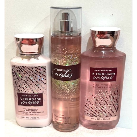 Bath & Body Works A Thousand Wishes Trio (Body Lotion, Fragrance Mist, and Shower Gel)