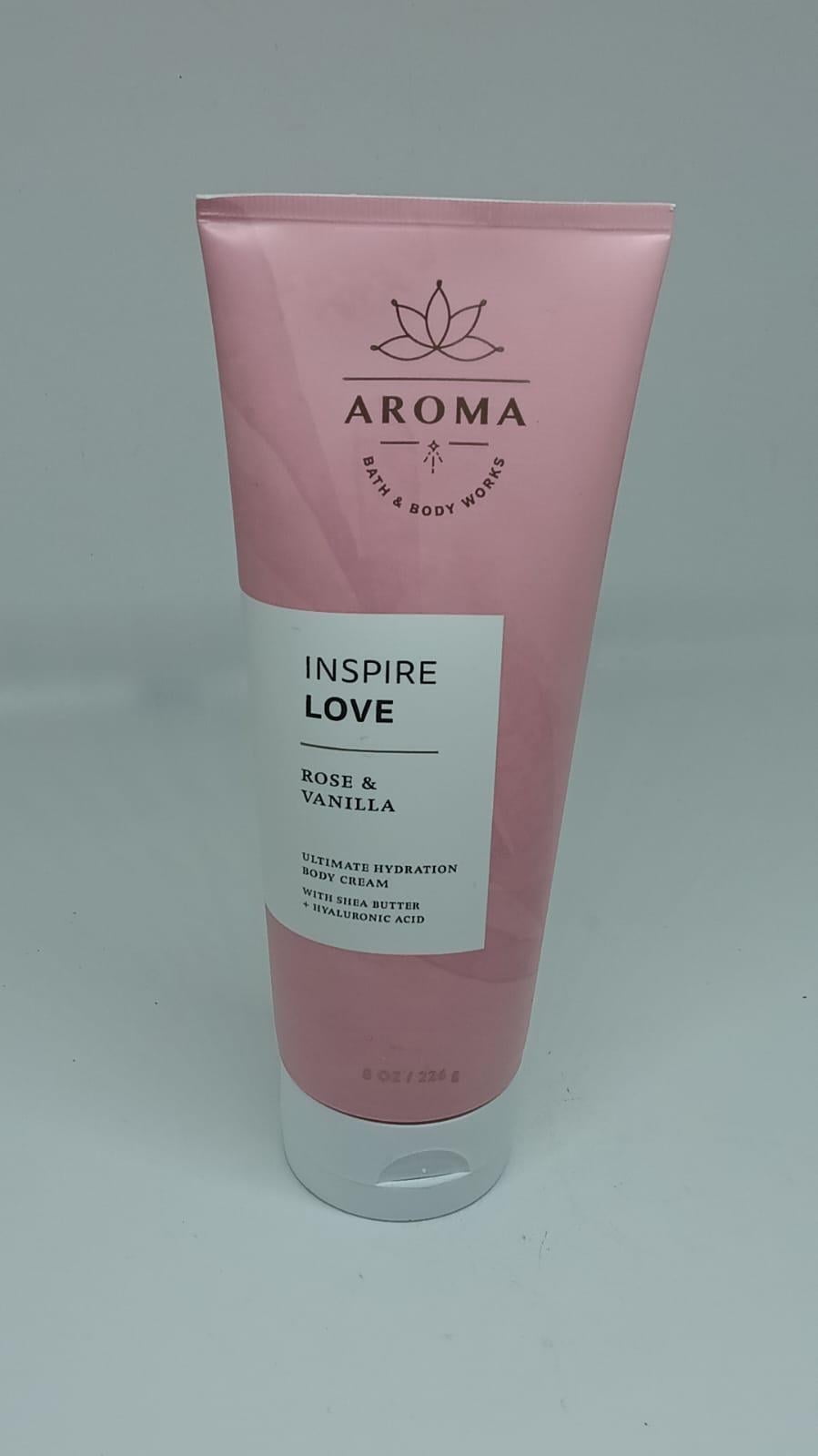 Bath & Body Works AROMATERAPHY ROSE & VANILLA Body Cream 8oz.