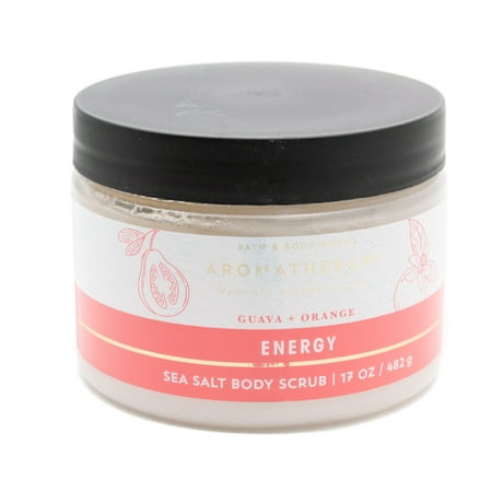 Bath & Body Works AROMATHERAPY ENERGY Sea Salt and Body Scrub, Guava + Orange 17 oz