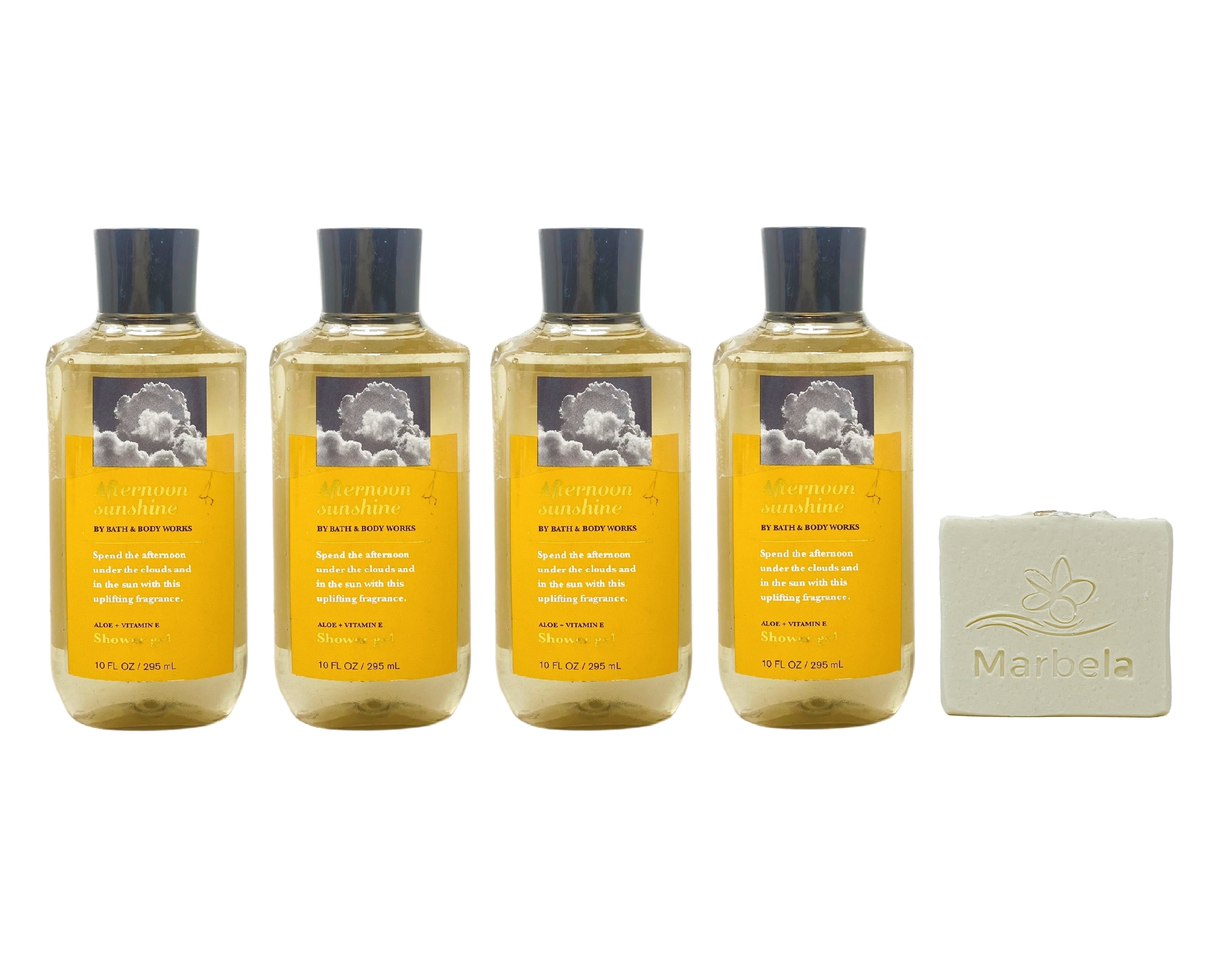 Bath & Body Works Afternoon Sunshine 4 Shower Gels with a Natural Oats Bar Soap