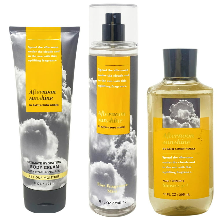 Bath & Body Works Sunshine MIMOSAYOU Brighten My Day Gift Box Set - Body Cream - Fine Fragrance Mist & Shower Gel Arranged in An Easel-Style