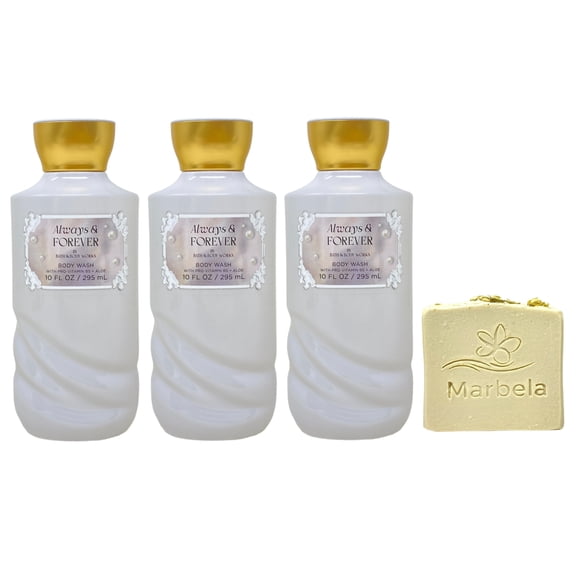 Bath & Body Works Always & Forever 3 Body Washes with a Wild Jasmine Bar Soap
