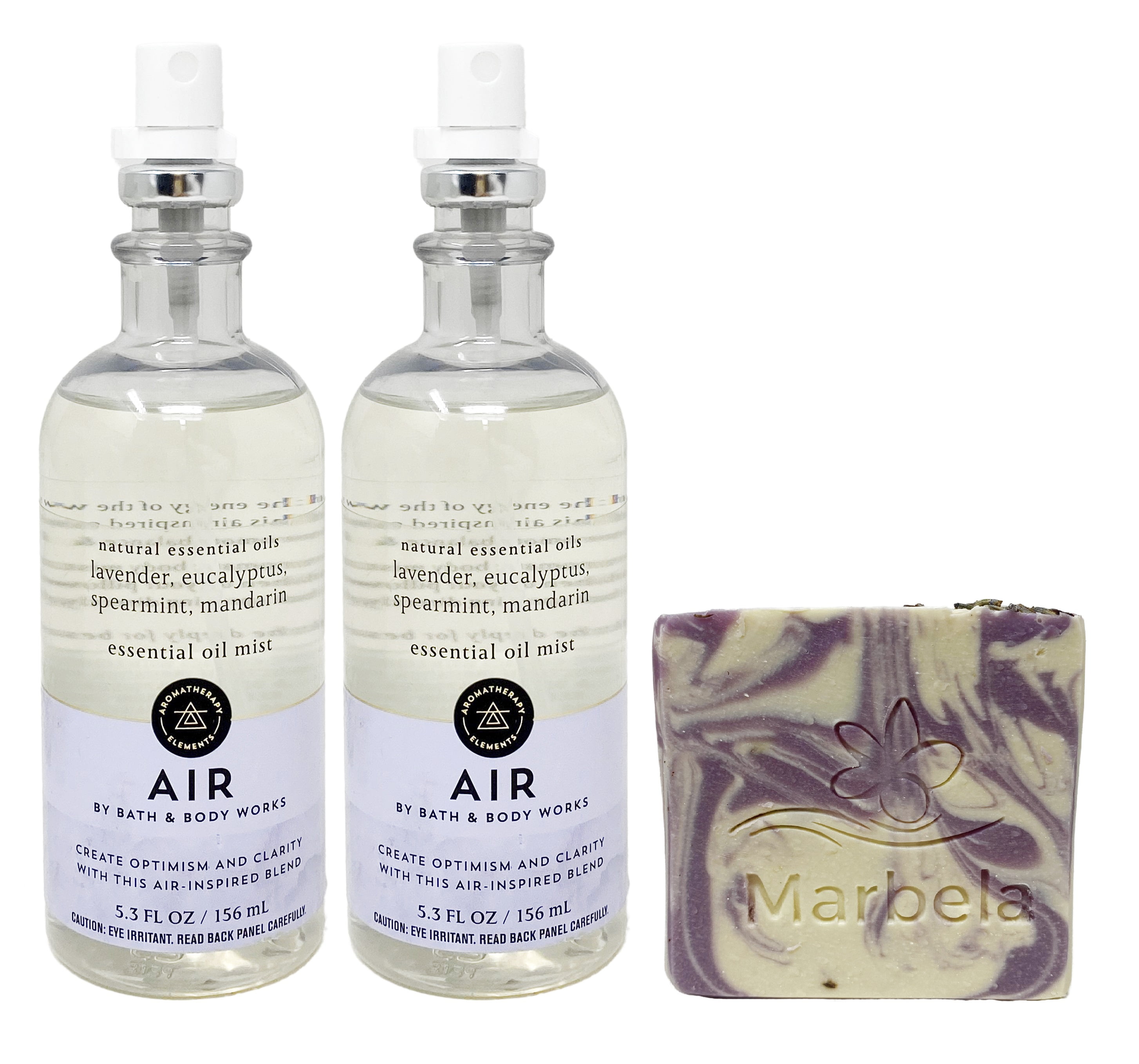 Bath & Body Works Aromatherapy AIR - 2 Pack - Essential Oil Pillow Mist with a Lavender Dreams Bar Soap.
