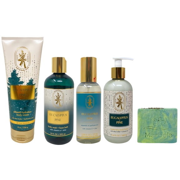Bath & Body Works Aromatherapy Eucalyptus Pine Ultimate Hydration Body Cream, Body Wash & Foam Bath, Essential Oil Perfume Mist and Moisturizing Body Lotion with a Fresh Forest Bar Soap