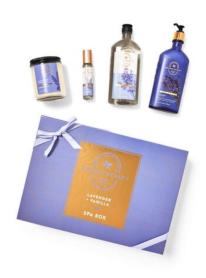 Bath & Body Works Aromatherapy Lavender Vanilla Gift Box Set Candle