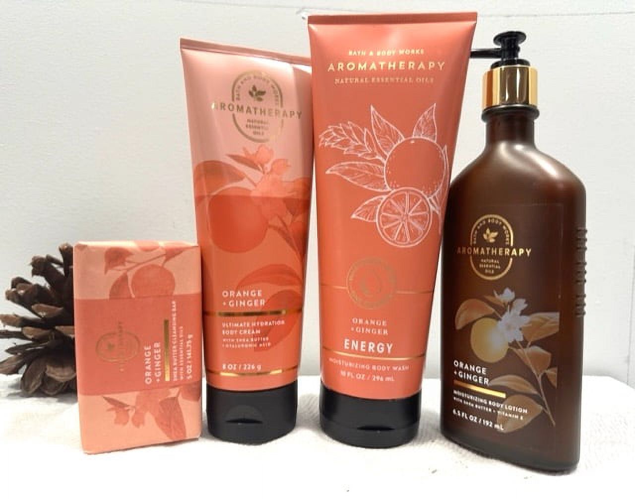 Bath & Body Works Aromatherapy Orange & Ginger Energy 4piece Bundle