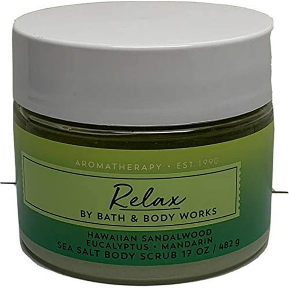 Bath & Body Works Aromatherapy RELAX Sea Salt Body Scrub Sandalwood Eucalyptus