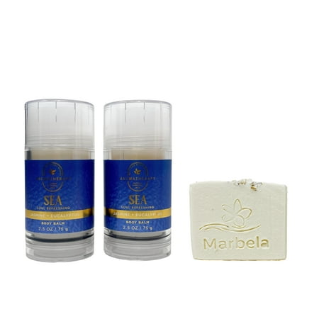 Bath & Body Works Aromatherapy Sea Soul Refreshing Jasmine+ Eucalyptus - Pack of Two - Body Balm With a Natural Oats Sample Soap.