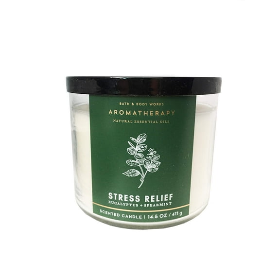Bath & Body Works, Aromatherapy Stress Relief 3-Wick Candle, Eucalyptus Spearmint