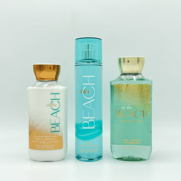 Bath & Body Works At The Beach 8oz Body Lotion, 8oz Fine Fragrance Mist and 10oz Shower Gel 3-Piece Bundle