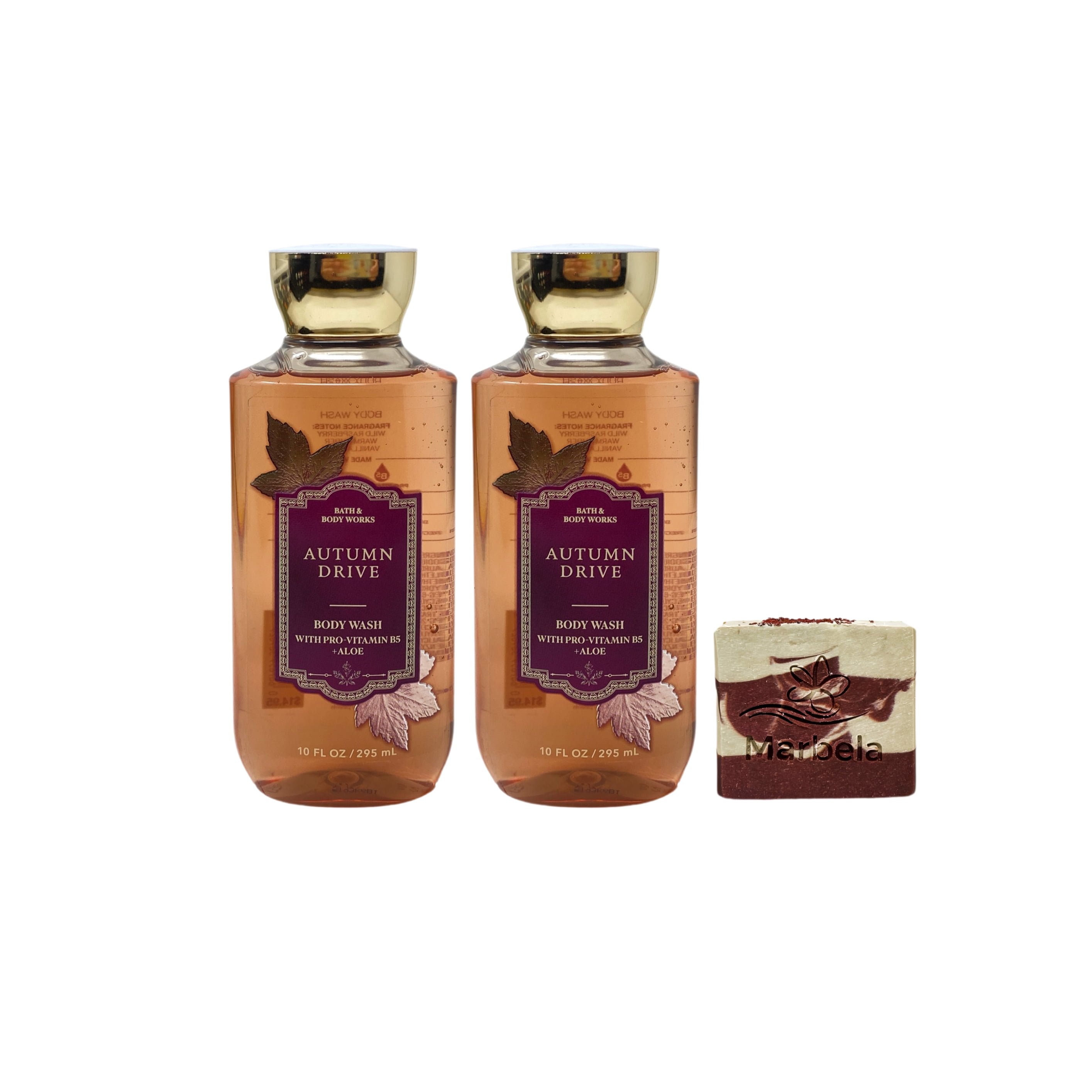 Bath & Body Works Autumn Drive 2 Body Washes with a Cherry on Top Bar Soap