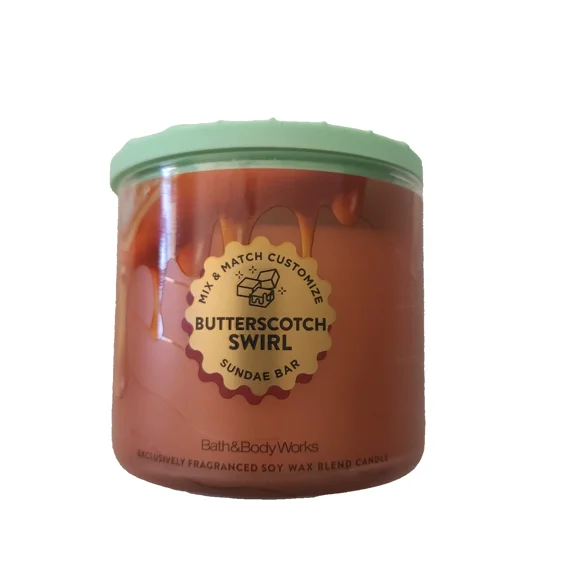 Bath & Body Works Butterscotch Swirl Scented 3 Wick Candle 14.5 oz