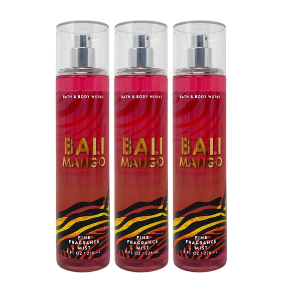 Bath & Body Works Bali Mango - 3 Fine Fragrance Mists (8 fl oz / 236 ml Each)