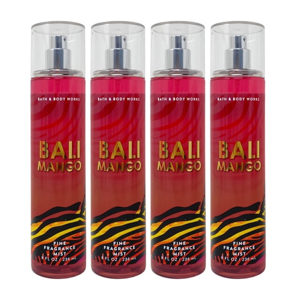 Bath & Body Works Bali Mango - 4 Fine Fragrance Mists (8 fl oz / 236 ml Each)