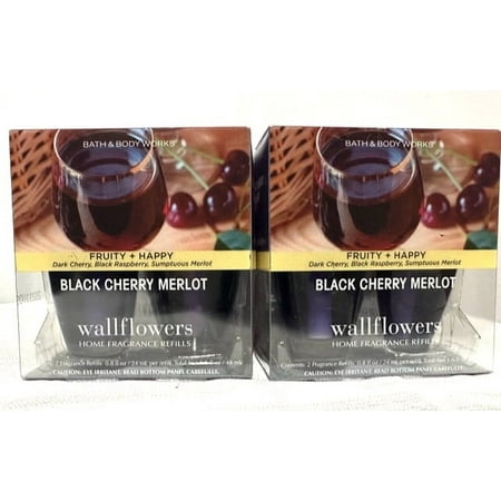 Bath & Body Works Black Cherry Merlot Wallflowers Home Fragrance Refills, 0.8 fl oz each - 4 Refills