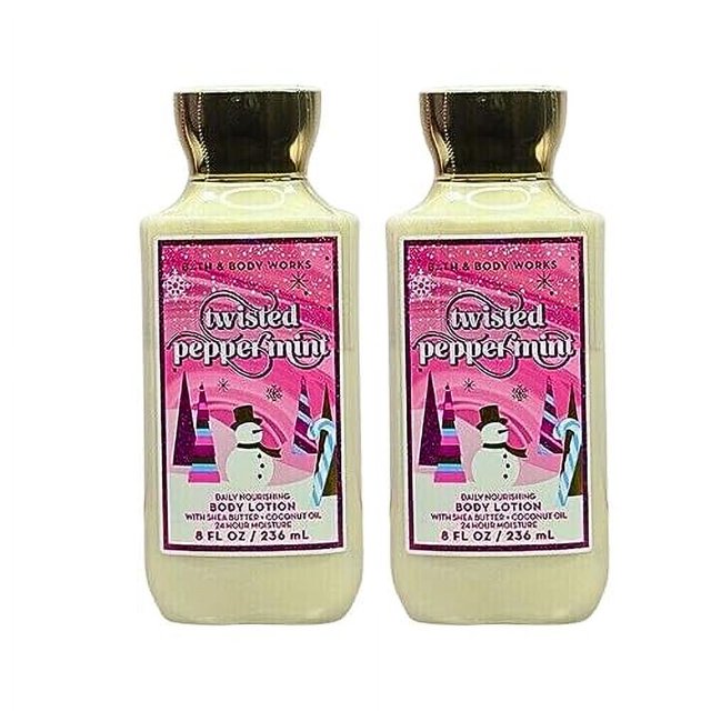 Bath & Body Works Body Lotion Pack of 2, 8oz Each (Twisted Peppermint