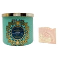 thumbnail image 1 of Bath & Body Works Bridgerton Queen Charlotte's Tea 3-Wick Candle with Marbela Himalayan Salts Springs Sample Soap, 1 of 3