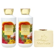 Bath & Body Works Brightest Bloom 2 Body Washes with a Creamy Rose Bar Soap