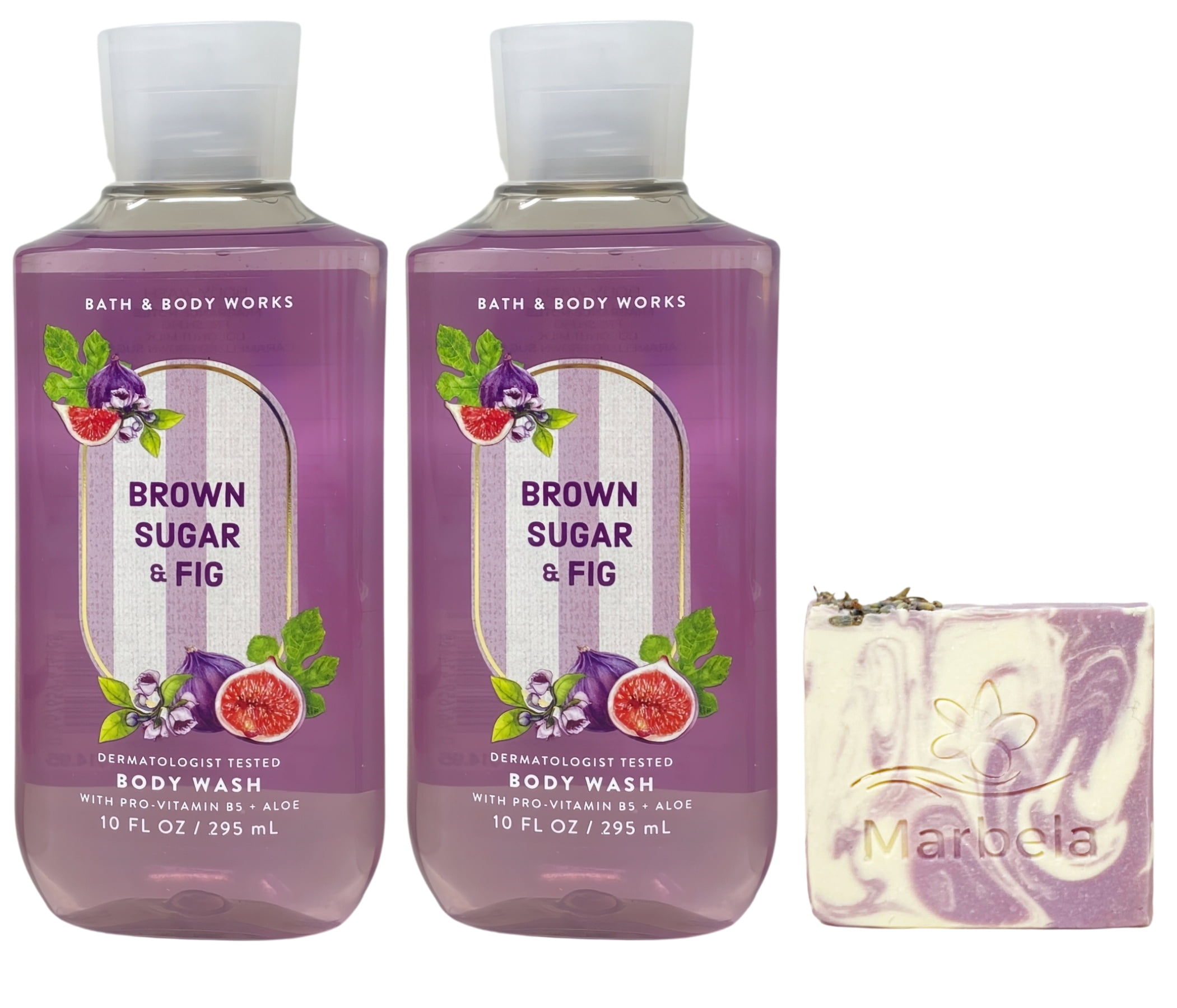 Bath & Body Works Brown Sugar & Fig 2 Body Washes with a Lavender Dream Bar Soap