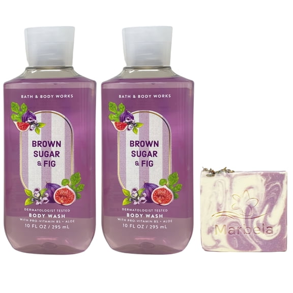 Bath & Body Works Brown Sugar & Fig 2 Body Washes with a Lavender Dream Bar Soap