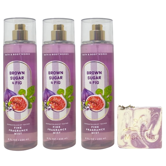 Bath & Body Works Brown Sugar & Fig 3 Fine Fragrance Mists with a Lavender Dream Bar Soap