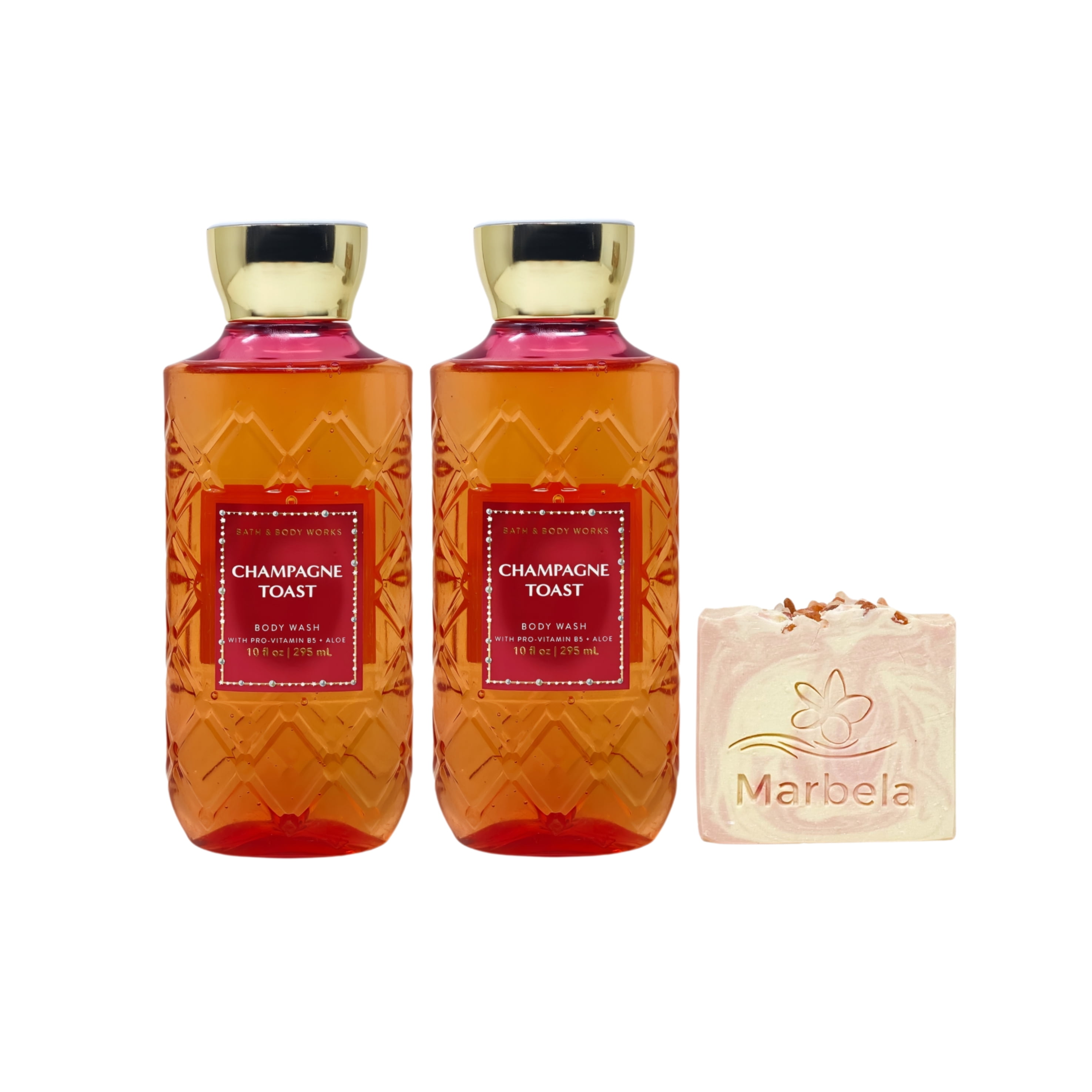 Bath & Body Works Champagne Toast 2 Body Washes with a Himalayan Salts Springs Bar Soap