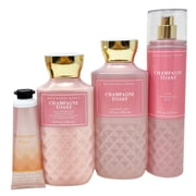Bath & Body Works Champagne Toast Gift Bag Set - Fine Fragrance Mist, Shower Gel, Body Lotion, Shea Butter Hand Cream