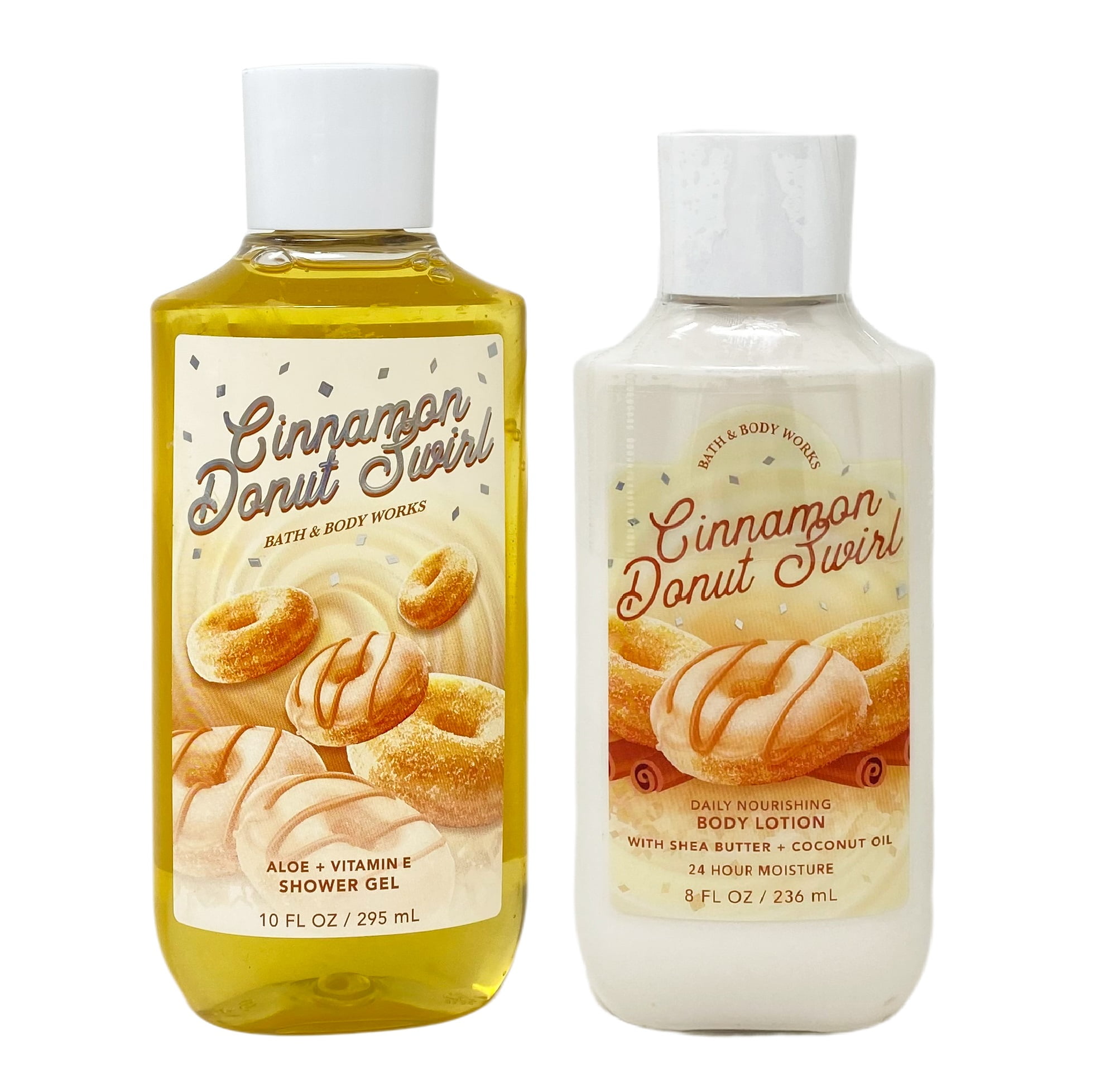 Bath & Body Works Cinnamon Donut Swirl Gift Set, Includes Shower Gel and Body Lotion, 2 Piece
