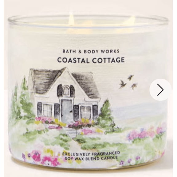 Bath & Body Works Coastal Cottage 14.5 oz Blueberry Scented 3 Wick Candle, Soy Wax Blend