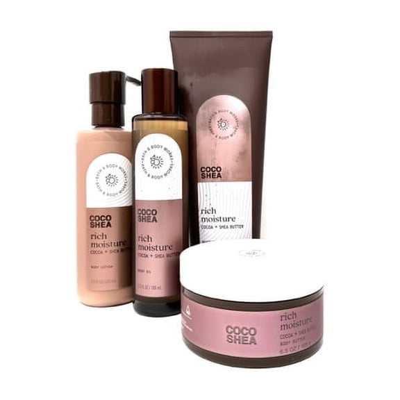 Bath & Body Works CocoShea 4 PC Body Butter, Wash, Lotion and Oil Gift Set